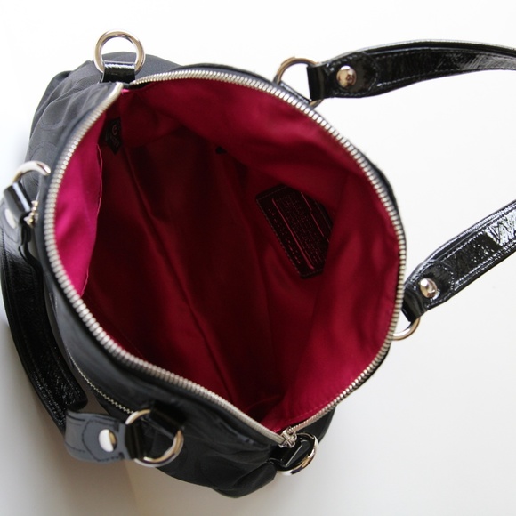 Coach Black Print Handbag w/ Printed Logos - Picture 5 of 9